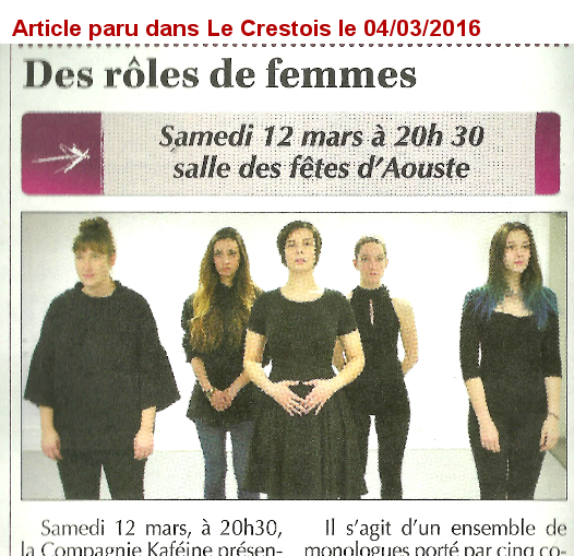 Paru dans Le Crestois 04-03-16